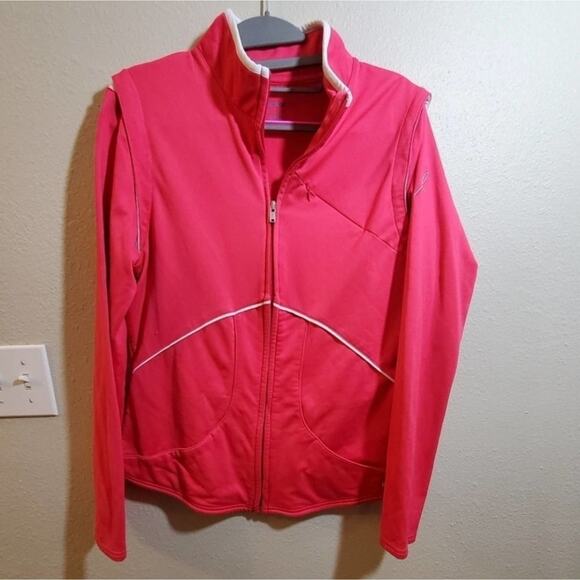 Reebok pink athletic workout jogging yoga jacket‎ Size large - Picture 1 of 7